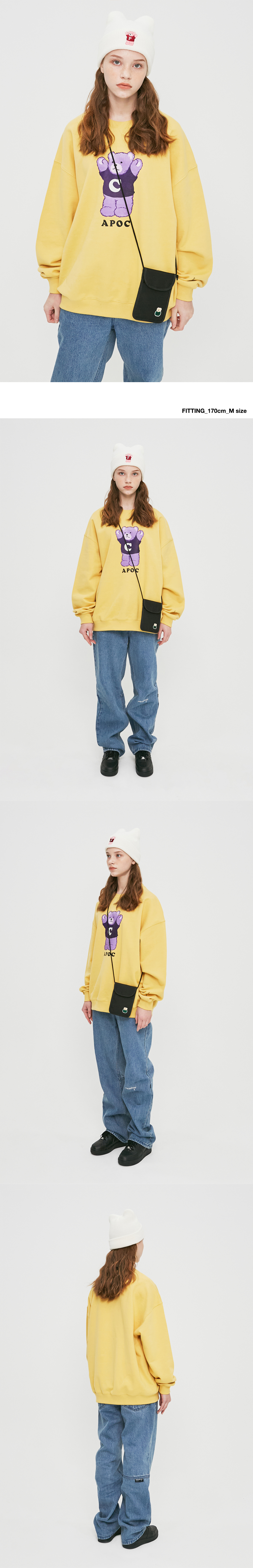 ★関税込★A PIECE OF CAKE★Signature Bear Crewnec.k★ ktown4u.com : [APOC] Signature Bear Crewneck [Canary][S]